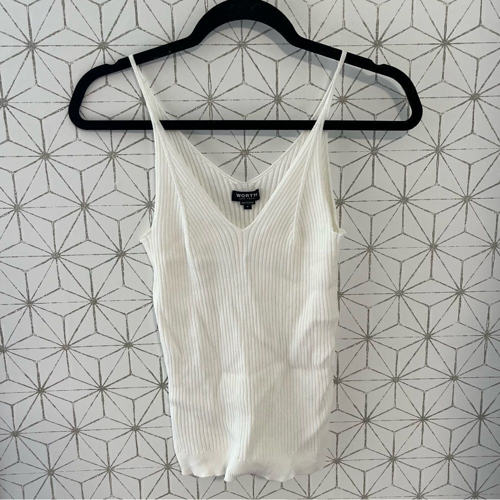 Worth Cream Ribbed Sweater Tank
